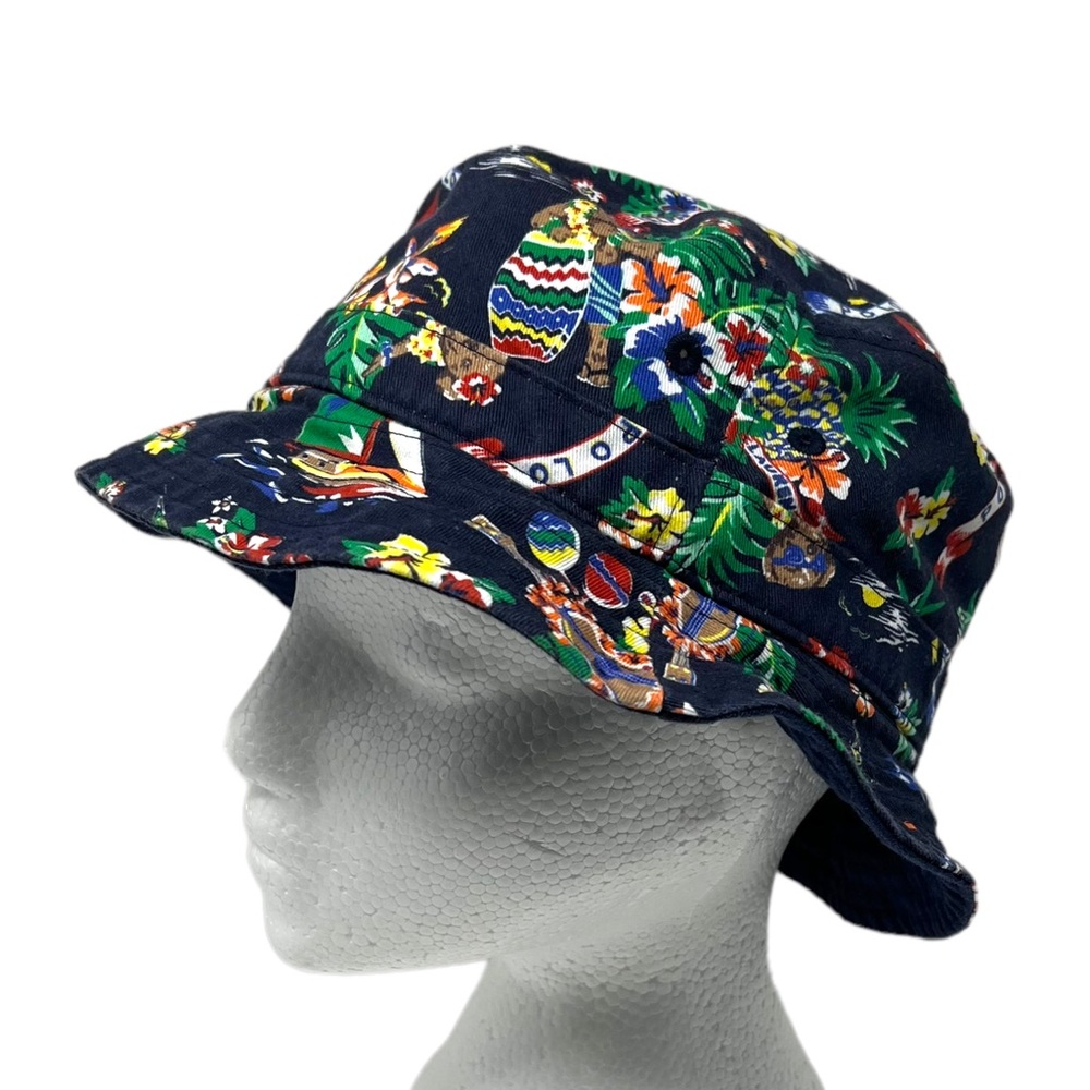 POLO RALPH LAUREN Hawaiian Polo Bear Bucket Bucket Hat in Blue S/M 58cm